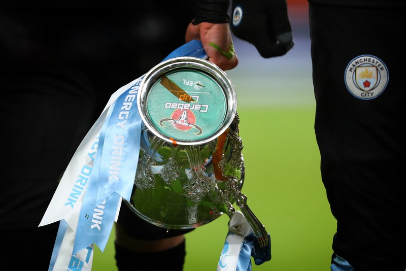 Manchester City Player Carrying League Cup