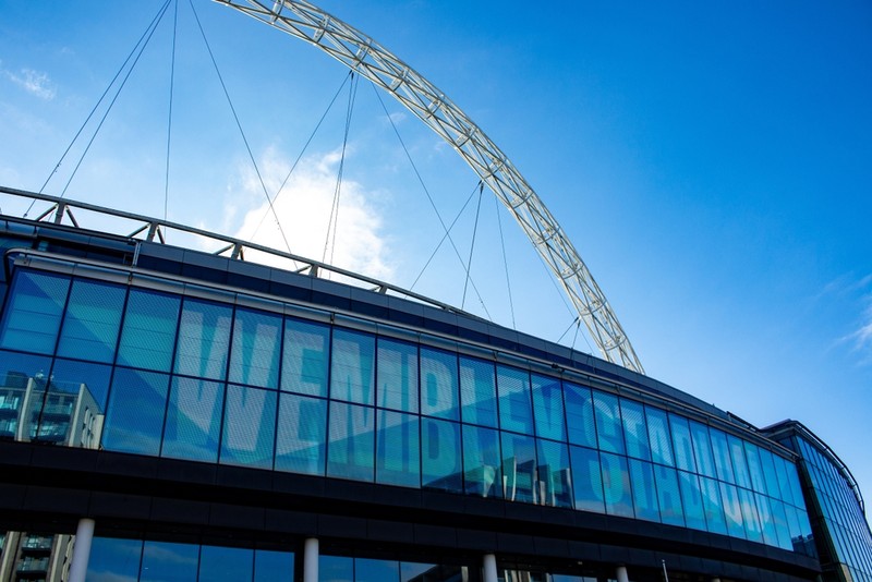 Wembley Stadium Against Blue Sky