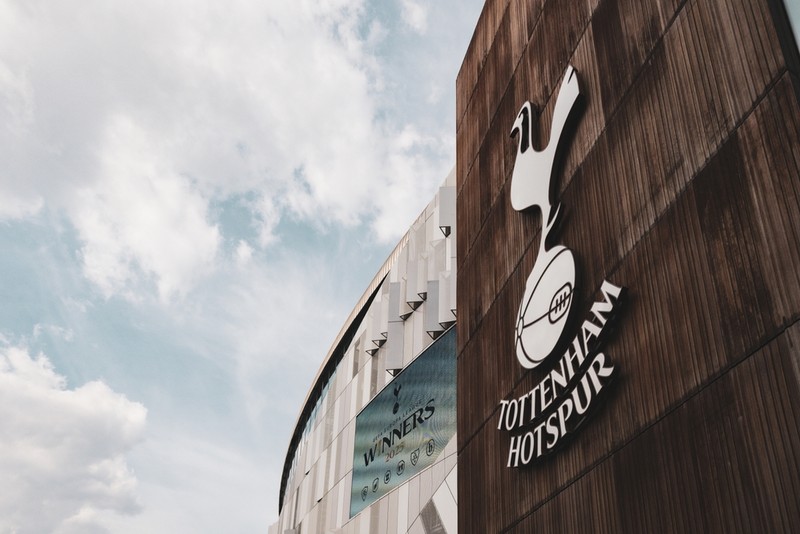 Tottenham Hotspur Stadium with Europa League Winners Message